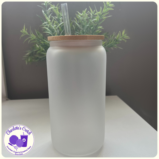 Custom 16oz Glass Libbey Cup - Clear/Frosted | Choose Your Own Wrap