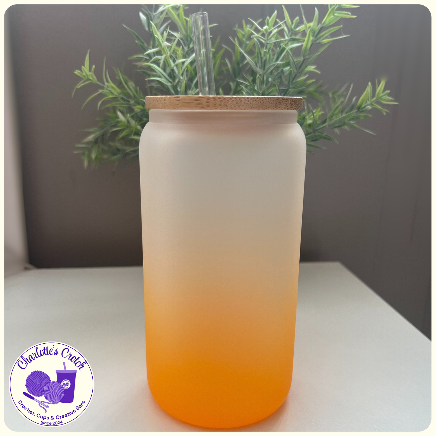 Custom 16oz Glass Libbey Cup - Ombre Frosted | Choose Your Own Wrap