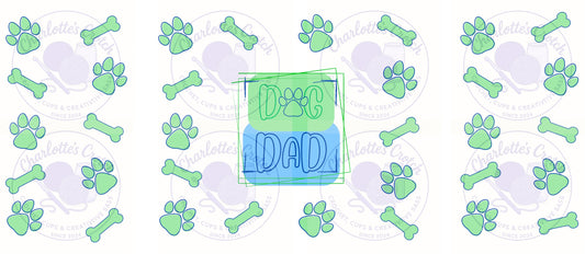 Dog Dad - 16oz Libbey Glass Wrap PNG, Digital File for UVDTF or Sublimation
