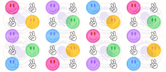 Smiley Faces - 16oz Libbey Glass Wrap PNG, Digital File for UVDTF or Sublimation