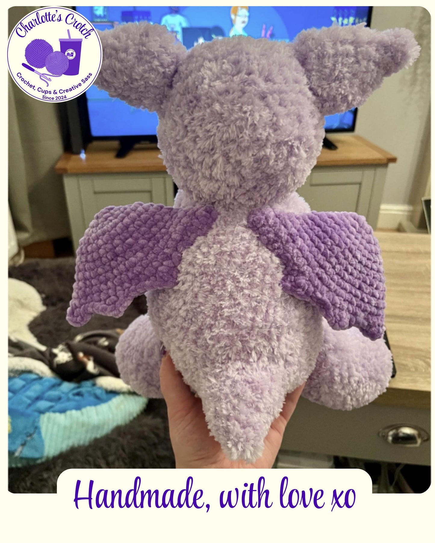 Handmade Crochet Jellycat Inspired Fluffy Dragon