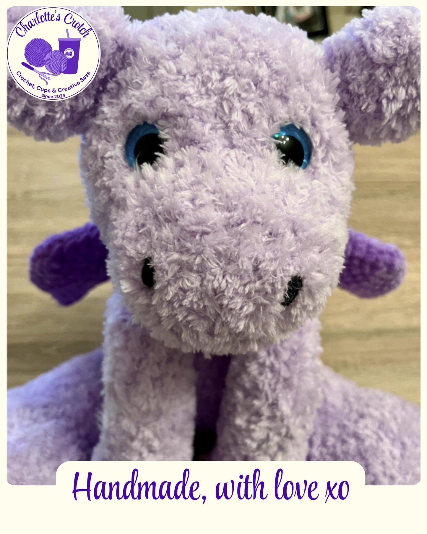 Handmade Crochet Jellycat Inspired Fluffy Dragon