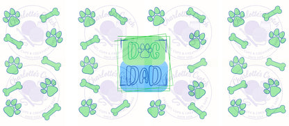 Dog Dad - 16oz Libbey Glass Wrap PNG, Digital File for UVDTF or Sublimation
