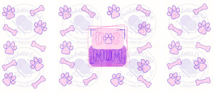 Dog Mum - 16oz Libbey Glass Wrap PNG, Digital File for UVDTF or Sublimation