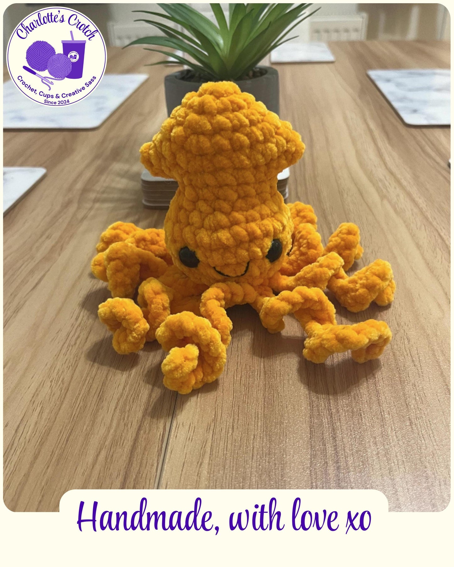 Handmade Crochet Plush Baby Squid