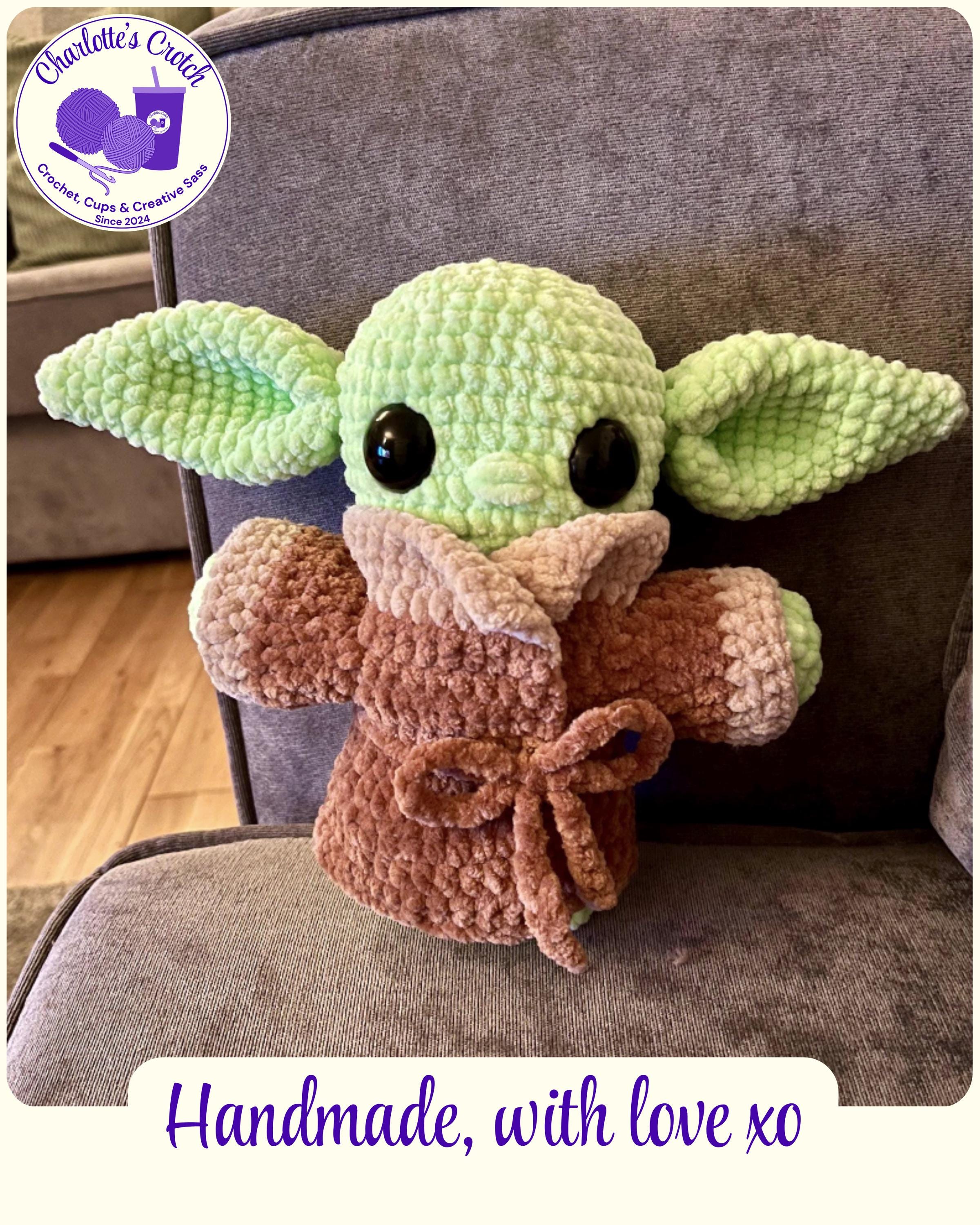 Handmade Crochet Grogu (Baby Yoda)