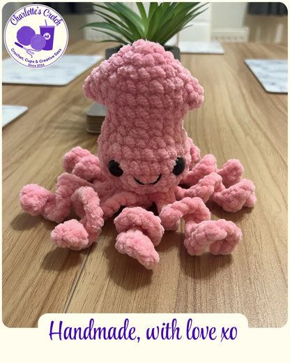 Handmade Crochet Plush Baby Squid