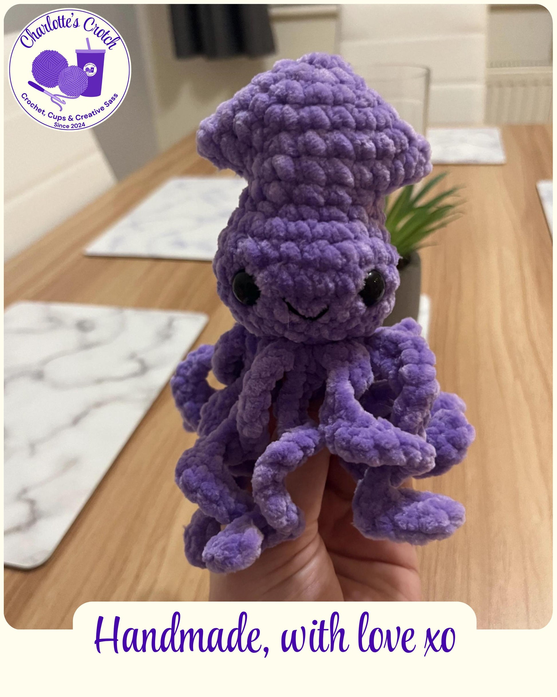 Handmade Crochet Plush Baby Squid
