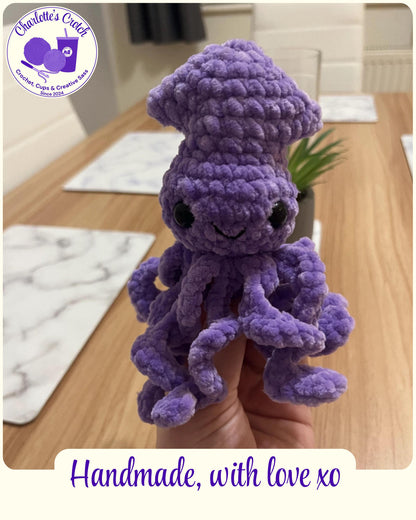 Handmade Crochet Plush Baby Squid