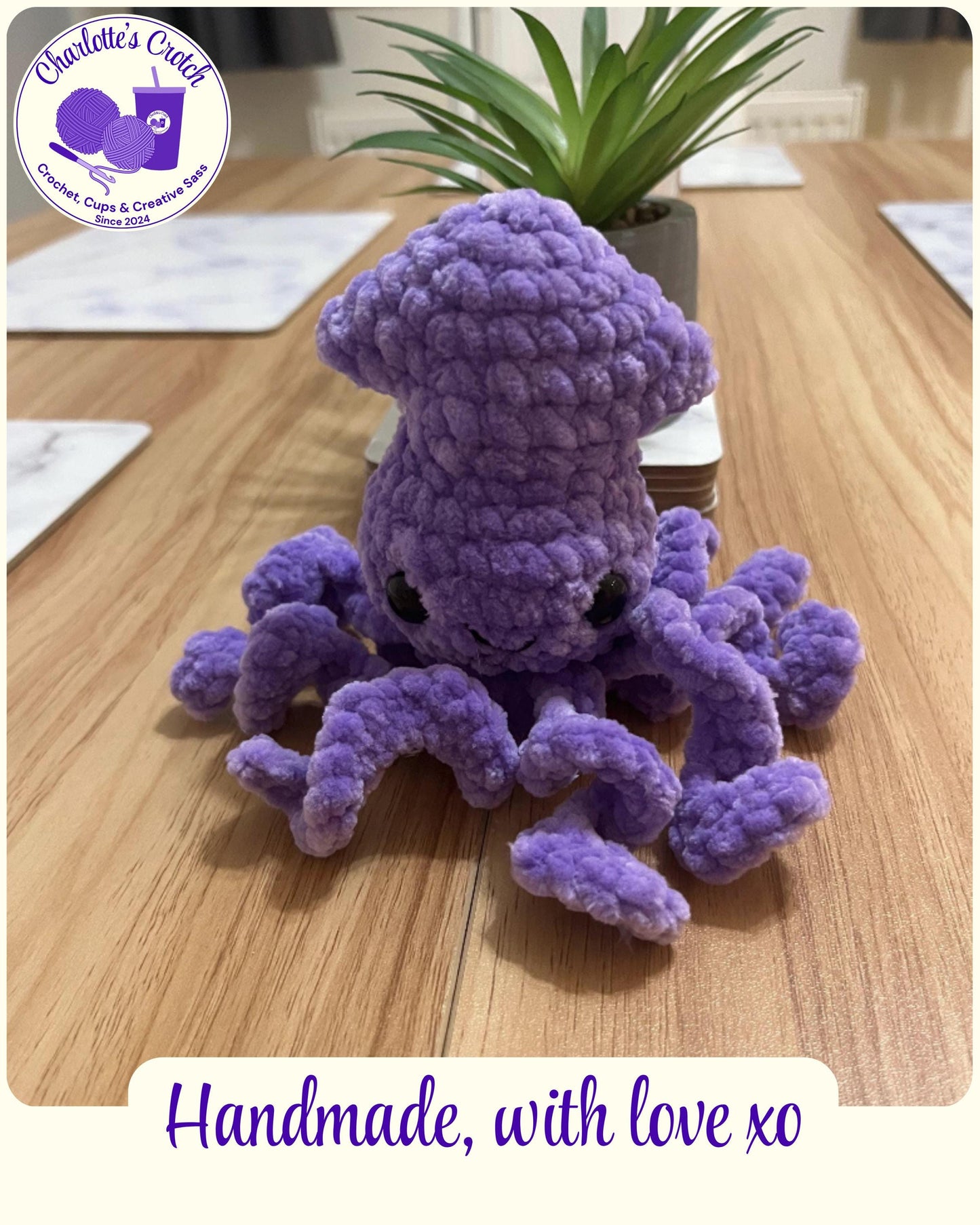 Handmade Crochet Plush Baby Squid