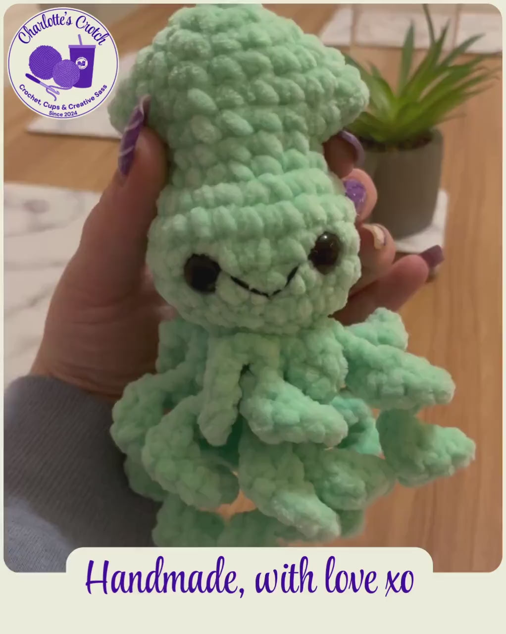 Handmade Crochet Plush Baby Squid