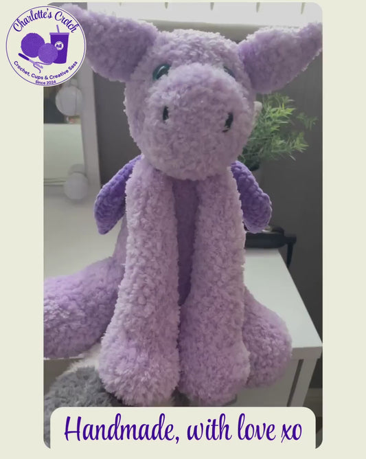 Handmade Crochet Jellycat Inspired Fluffy Dragon